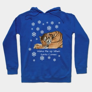 Cute Sleeping Tiger Snowflake Christmas Hoodie